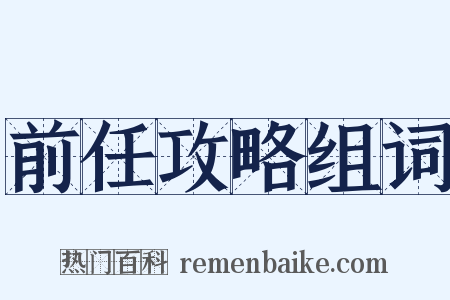前任攻略组词是什么意思的图片